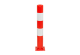 Stootpaal 159x4,5x1200 mm. Rood-Wit op voetplaat