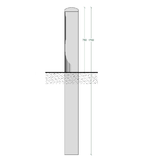 Stootpaal 159x4,5x1700 mm. aardebaan verzinkt.