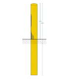 Stootpaal Ø159x4,5x2000 mm. aardebaan geel