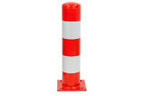 Stootpaal 159x4,5x750 mm. Rood Wit op voetplaat