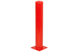 Stootpaal 159x4,5x1000 mm. Rood op voetplaat